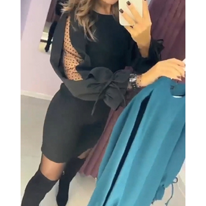 MARA - VESTIDO CORTO CON MANGAS DE TUL