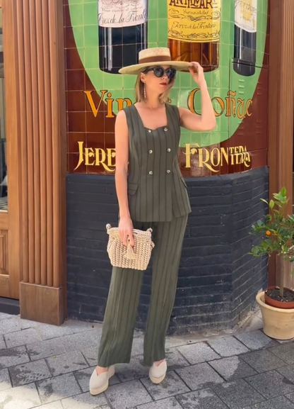 MILAGROS - CONJUNTO TOP Y PANTALÓN