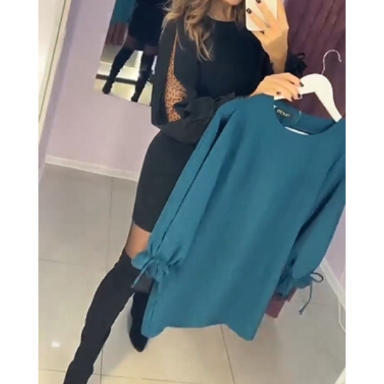 MARA - VESTIDO CORTO CON MANGAS DE TUL