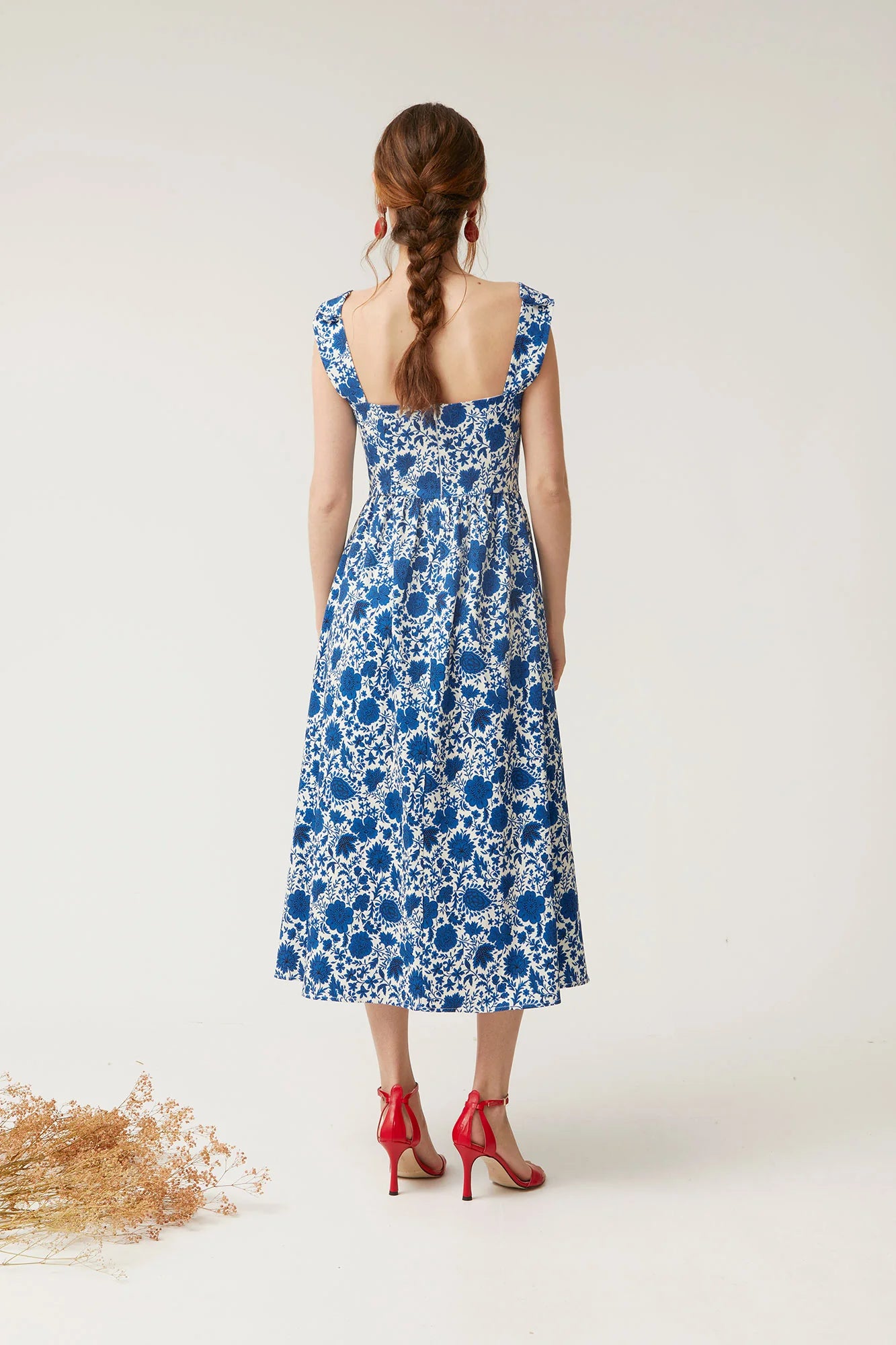 ÁFRICA - VESTIDO MIDI ESTAMPADO FLORAL