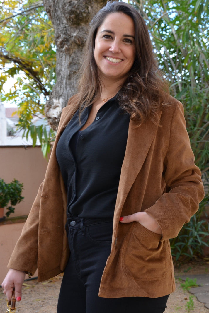 TANIA - CHAQUETA DE PANA MARRÓN