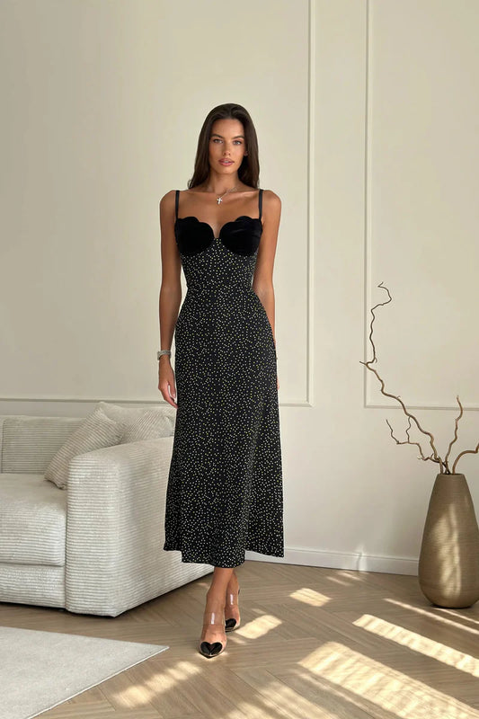MARI - VESTIDO MIDI NEGRO