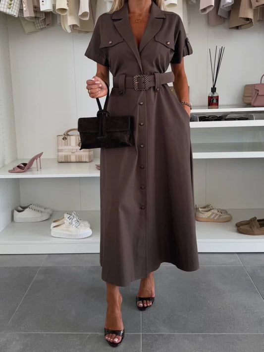 SEVERINA - VESTIDO DE CINTURÓN ELEGANTE